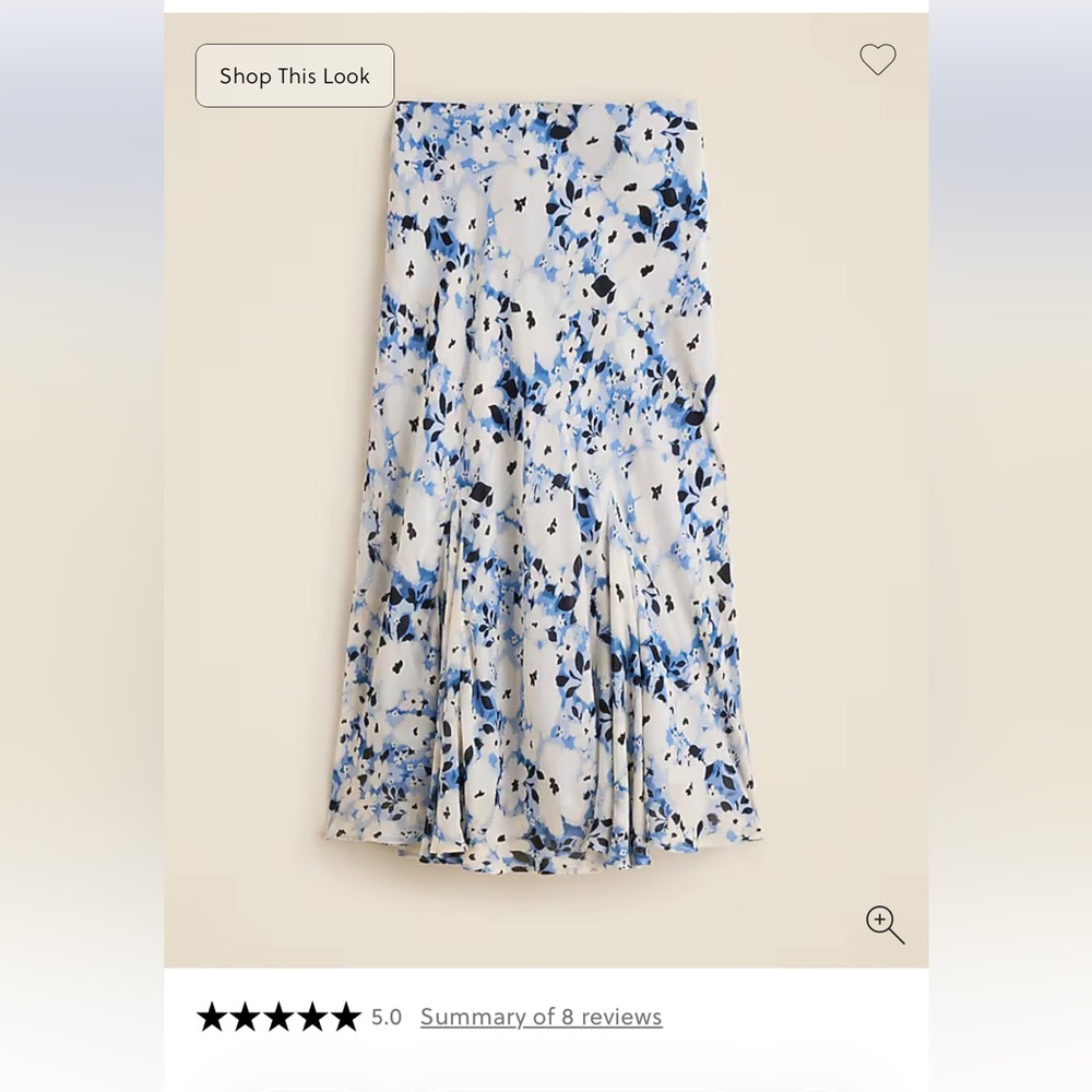 NWT- J.Crew Gwyneth flounce-hem skirt in sky floral chiffon